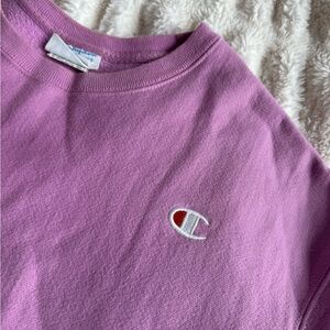 Pink oversized champion crewneck sweatshirt